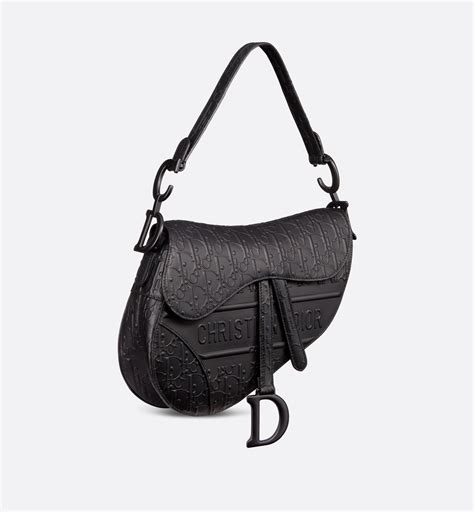 saddle bag black dior oblique embossed calfskin